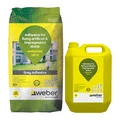 weberset ultra grey tile adhesive for fixing artificial and impregnated stone
