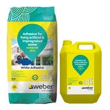 weberset ultra white tile adhesive for fixing artificial and impregnated stone