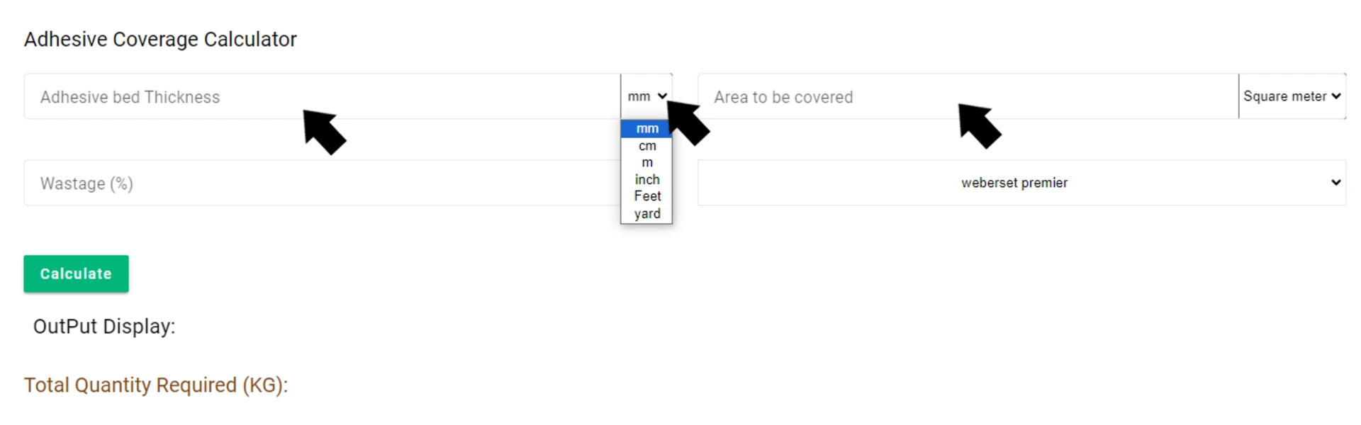 Tile Adhesive Coverage Calculator Step 3