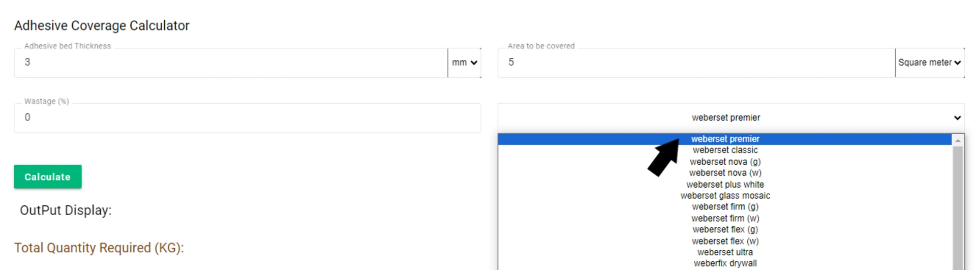 Tile Adhesive Coverage Calculator Step 5
