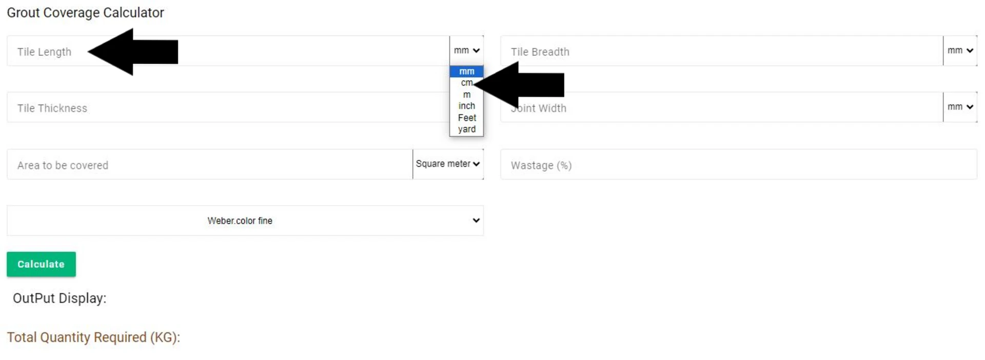 Grout Coverage Calculator To Accurately measure joint filler product quantity required for the area
