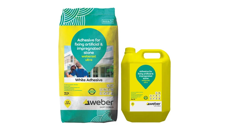weberset ultra white tile adhesive for fixing artificial and impregnated stone