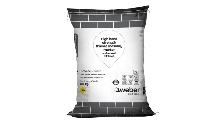 weberwall blokset a high bond strength thinset masonry mortar