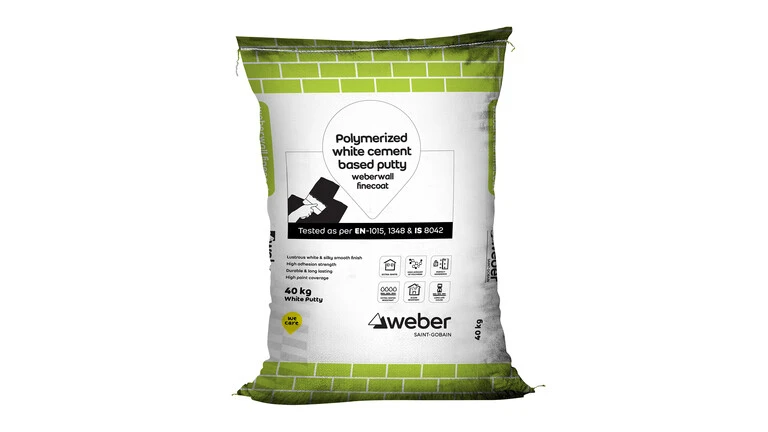 weberwall finecoat a polymerized white cement based putty