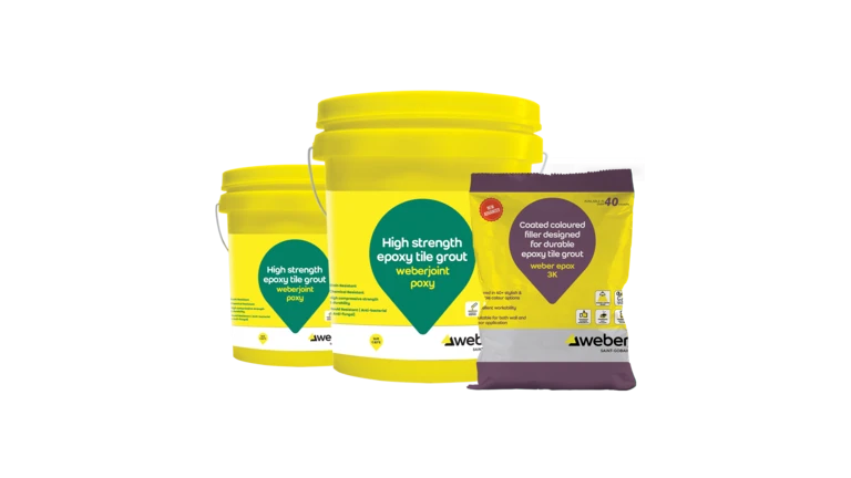 weberjoint poxy and epox 3k three component epoxy tile grout and stone tile joint filler and tile gap filler