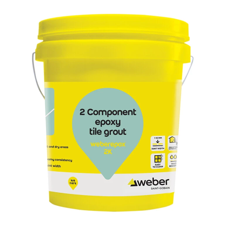 weberepox 2K a two-component epoxy-based tile grout suitable for all types of tiles and stones on the floor and wall